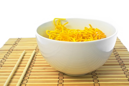 Fried noodle on bowl の写真素材