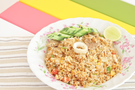 Close-up of delicious fried rice./Fried riceの写真素材