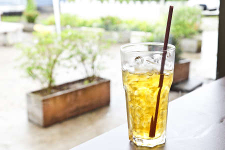 glass of ice tea.