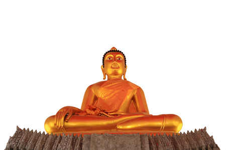 Buddha statue on isolate white backgroundの写真素材
