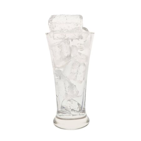 Glass with ice cubesの写真素材