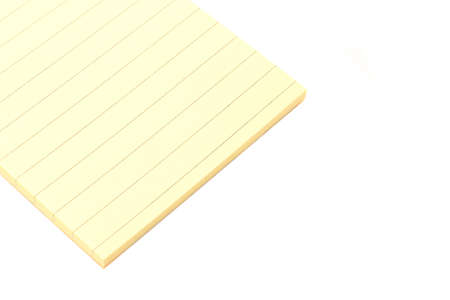 Yellow blank note isolate on white background.の写真素材