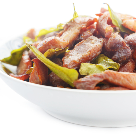 Deep-fried pork isolate on white background.の写真素材