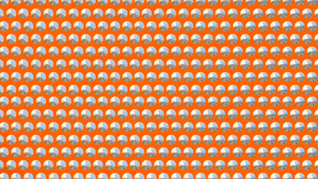 Seamless pattern with white eggs on orange background. Vector illustration.の写真素材