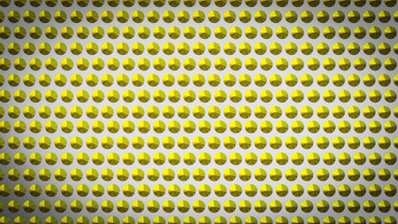 3d render of a yellow background with a pattern of geometric shapesの写真素材