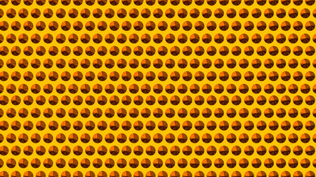 Seamless pattern on a yellow background.の写真素材