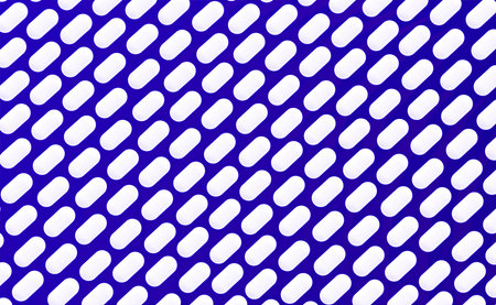 Seamless pattern with white polka dots on a blue backgroundの写真素材
