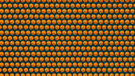 Seamless pattern with orange shapes on dark background. Vector illustration.の写真素材