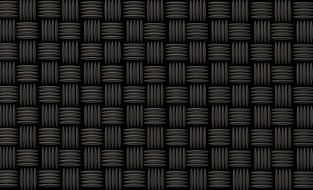 Seamless texture of black wicker on a black background.の写真素材