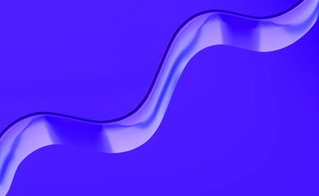 3d rendering of abstract wavy shape on blue background. Futuristic design.の写真素材