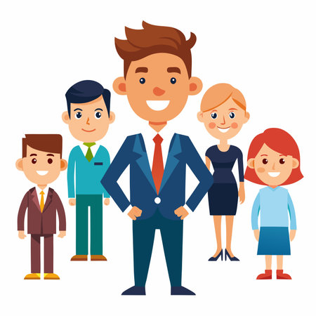 business people avatar cartoon character vector illustration graphic design vector illustration graphic designのイラスト素材