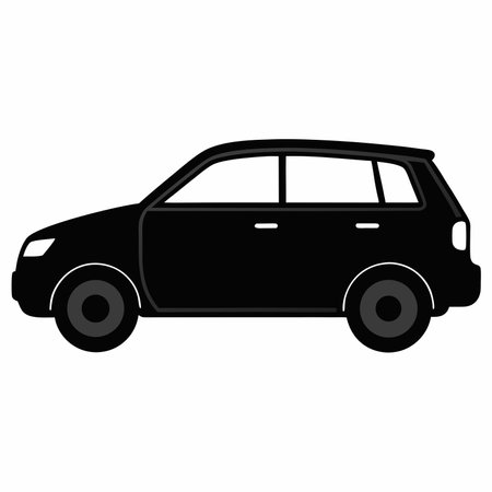 Silhouette of a car on a white background, vector illustrationのイラスト素材