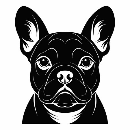 French bulldog icon. Simple illustration of french bulldog vector icon for webのイラスト素材