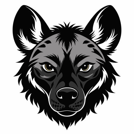Head of a hyena. Vector illustration on a white background.