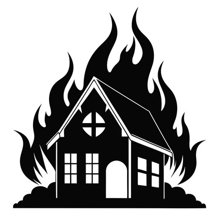 Fire house icon. Simple illustration of fire house vector icon for webのイラスト素材