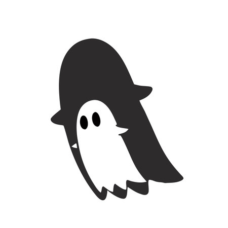 ghost icon in flat style. halloween vector illustration on white isolated background.のイラスト素材