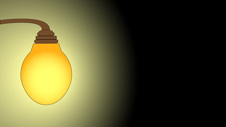 Halogen light bulb icon, electricity, lighting and idea. Icon on black background. Vector illustration.のイラスト素材