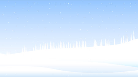 Winter in the pine forest with snow and fog on the ice mountainsのイラスト素材