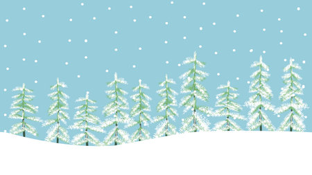 Winter Christmas Snow Pine Tree Landscape Background Illustration Backgroundの写真素材