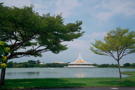 Beautiful architecture in Rama IX Park during the dayの写真素材