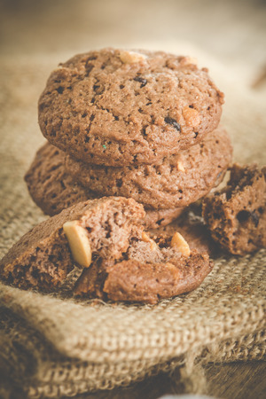 Raisin and Almond Chocolate cookieの写真素材