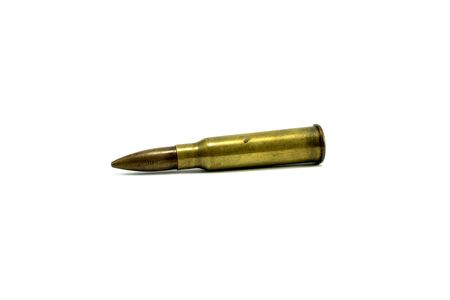 Close-up shots A bullet is a war weapon on a white background.の写真素材