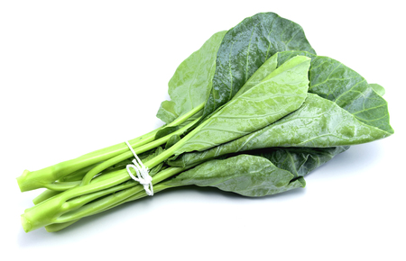 Thai style kale - Green kale isolated on white background.の写真素材