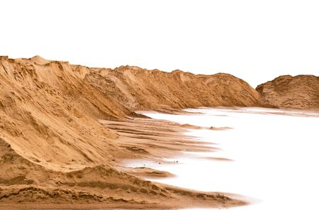 Sand dunes on a white backgroundの写真素材