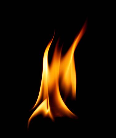 Fire flames abstract on black background.の写真素材