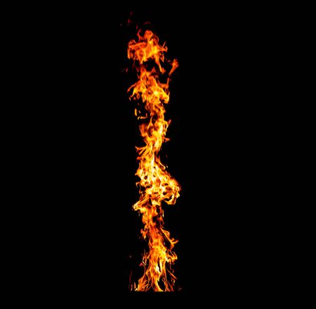 Fire flames abstract on black background.の写真素材