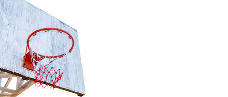 Basketball hoop isolated on a white background.の写真素材