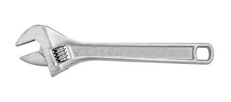 Craftsman tool, Adjustable wrench isolated on white background.の写真素材