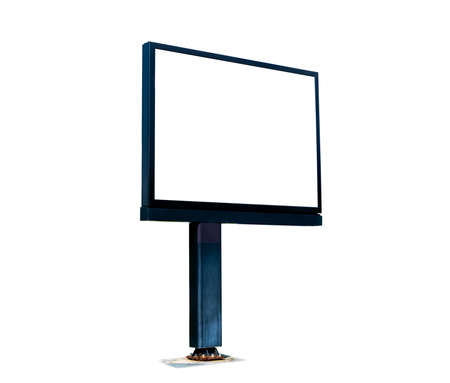 Blank white billboard isolated on white background.の写真素材