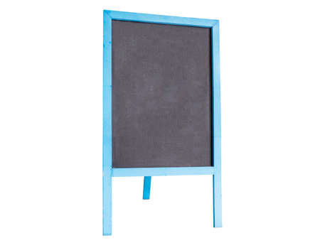 Empty blackboard and sign board isolated on white background.の写真素材