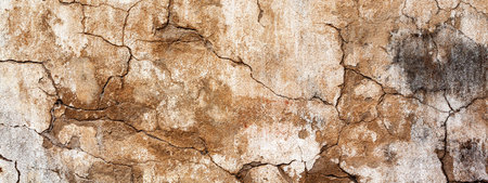 Antique brick wall, panoramic view, Brick wall texture grunge backgroundの写真素材