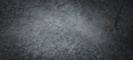Black dark black grunge textured concrete stone wall background, High Resolution on Cement and Concrete texture, Panoramic wide banner format background with copy spaceの写真素材
