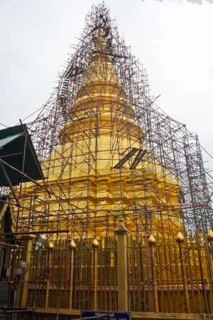 repair gold pagoda in thailandの写真素材
