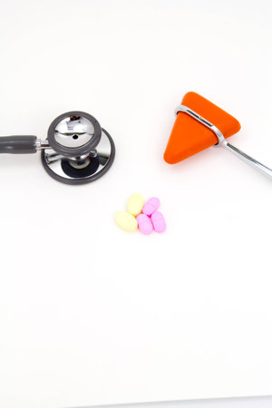 medical item  on white backgroundの写真素材