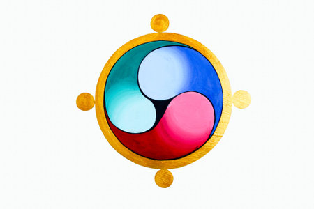 asain art on white backgroundの写真素材