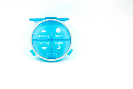 pill box with sings of time to use in one day