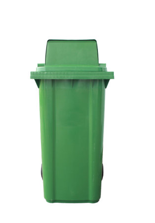 green bin isolate on white backgroundの写真素材