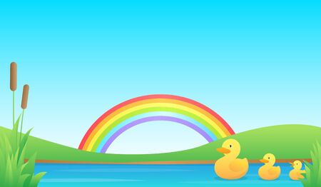 duck cartoon wallpaperのイラスト素材