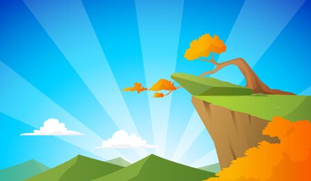 cliff backgroundのイラスト素材