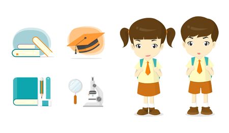 students character illustration setのイラスト素材