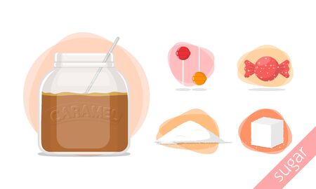 caramel candy sweet sugar vector illustrationのイラスト素材