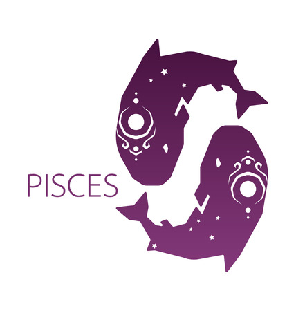 Pisces zodiac star sign vector illustrationのイラスト素材