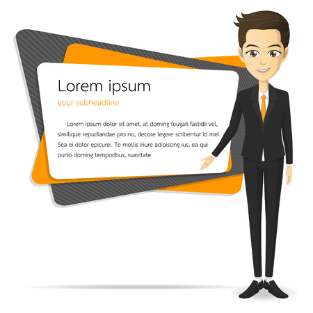 Businessman character in suit vector cartoonのイラスト素材