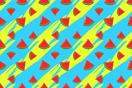 colorful watermelon seamless pattern background vector illustation