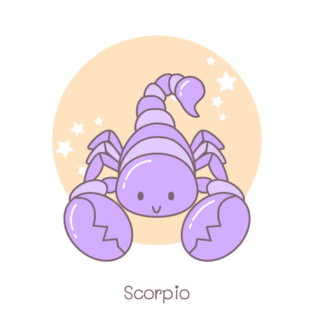 cute scorpio vector cartoon symbolのイラスト素材