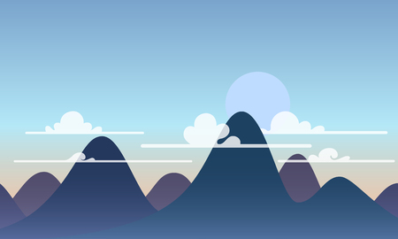 Mountain and clouds landscape vector wallpaperのイラスト素材